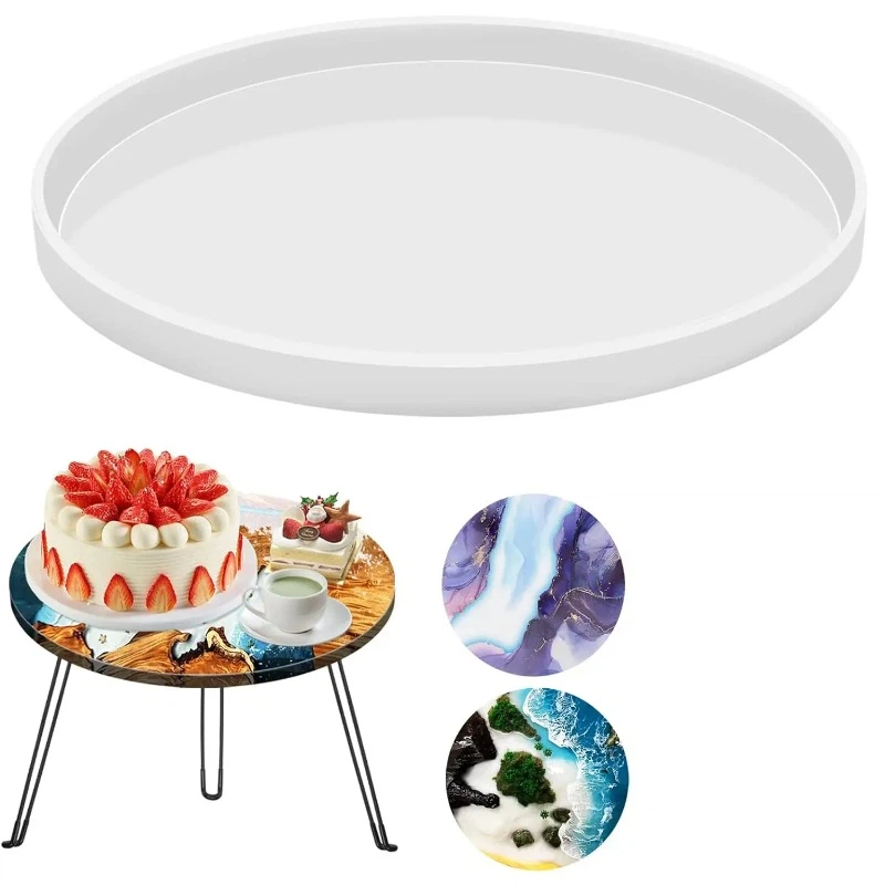 Resin Art Tray - Runde Epoxidharz-Tischformen, große Harzform für Charcuterie-Bretter,