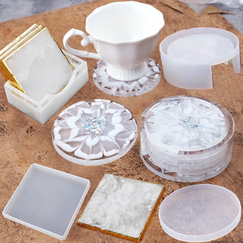 Resin Art Tool Kit - SNASAN Untersetzer-Form aus Silikon, Aufbewahrungsbox-Form, Handgemachtes