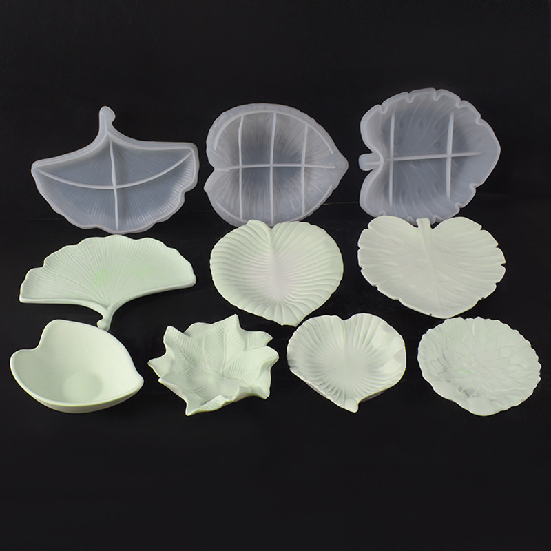 Resin Art Tray - Gips Zement DIY Blatt Schale Form