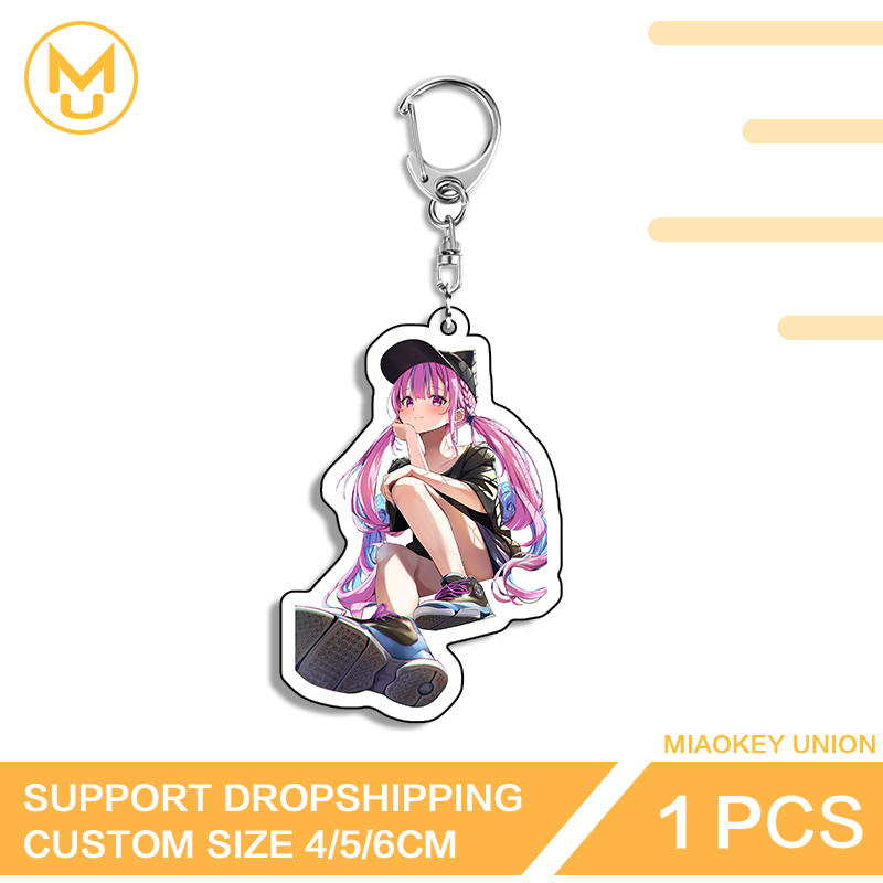 Resin Art Design Keychain - Niedliche trendige Minato Aqua Hololive Sitzhaltung