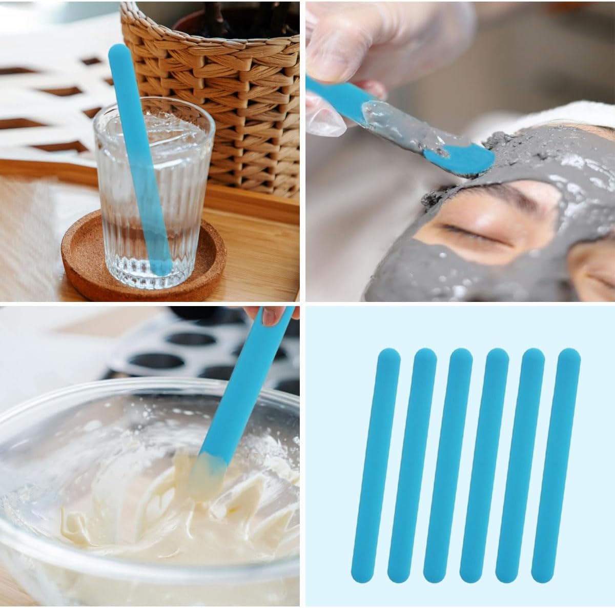 Resin Art Tool Kit - 4 Stück Silikon-Rührstäbchen, wiederverwendbare Silikon-Popsicle-Stäbchen zum