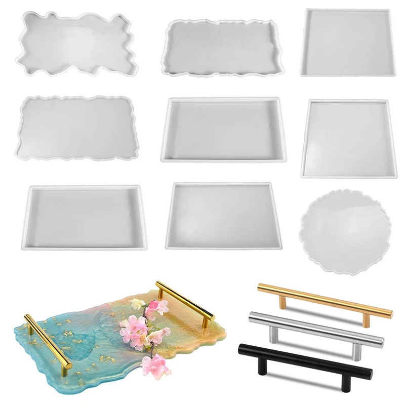 Resin Art Tray - Tablett Epoxidharz Silikonform DIY großes Rechteck