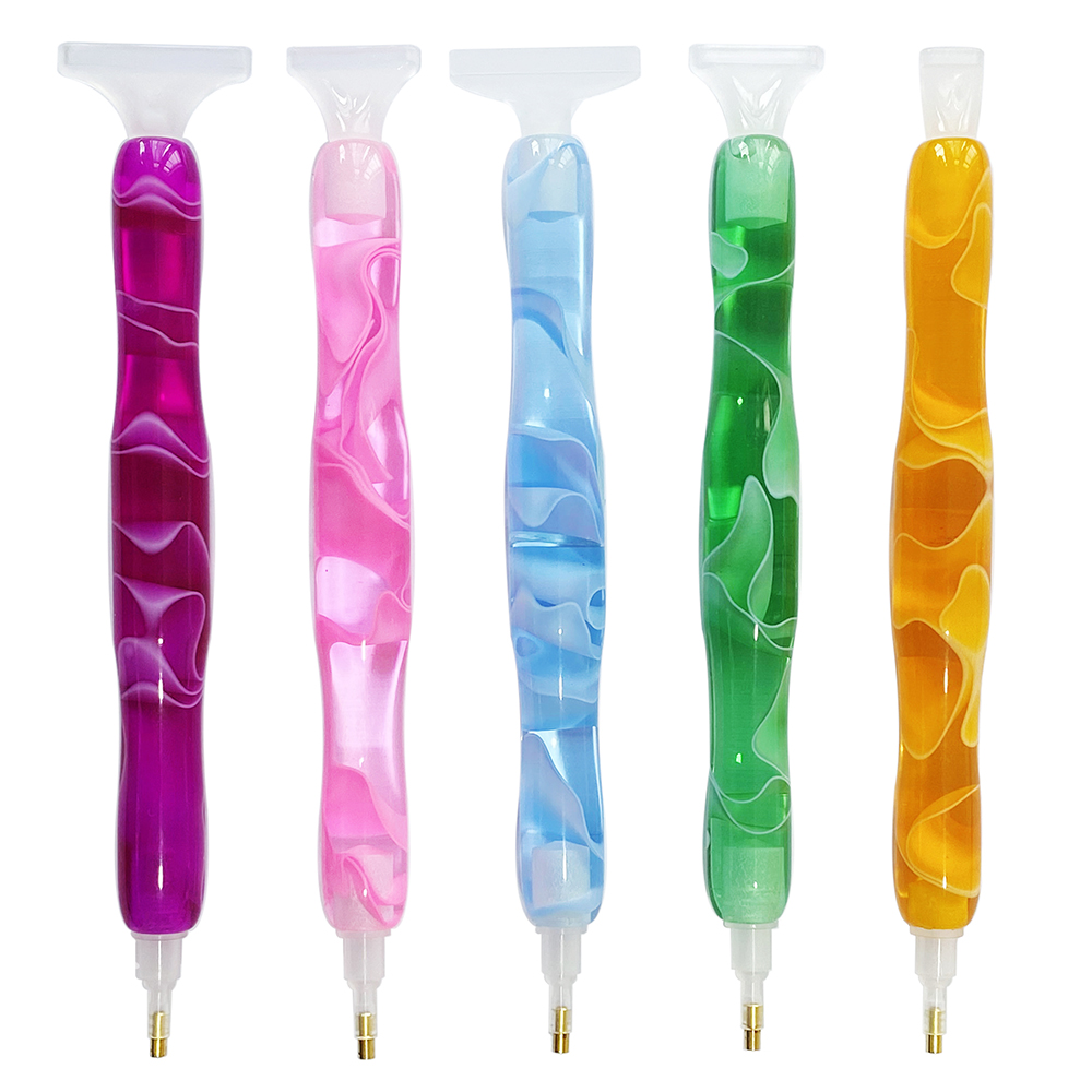 Resin Art Tool Kit - Farbiger Harz-Diamantmalstift mit 5 Ersatzspitzen, Diamantkunst-Stiftset,