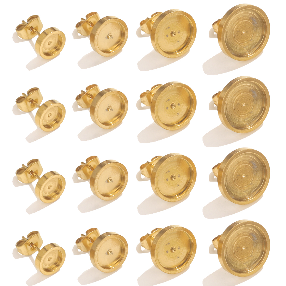 Resin Art Materials Kit - 10 Stück Edelstahl Gold Ohrring Ohrstecker