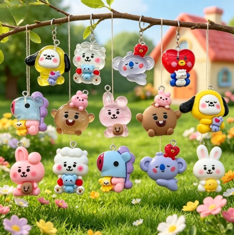 7 Stück BT21 Harz-Cartoon-Anhä – Resin Art Materials Kit Bewertung und Preis